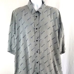 MECCA Spell Out Short Sleeve Button Down VTG
